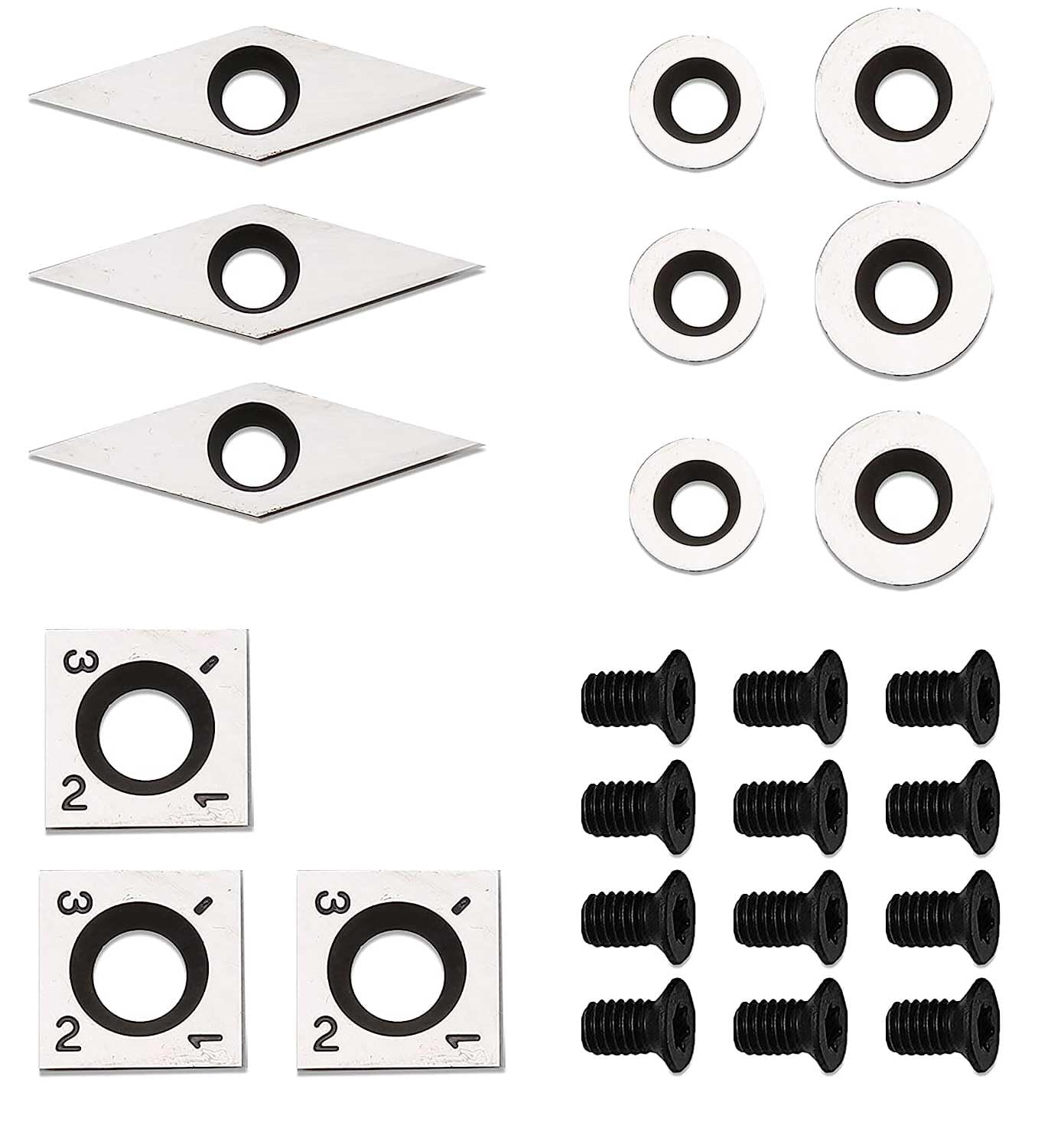 Inserts Carbure Pour Tour à Bois 14x14x2 Mm : Lot De 10, Angle 30°, Coupe Précise Panneaux Et Bois – Remplacement Facile