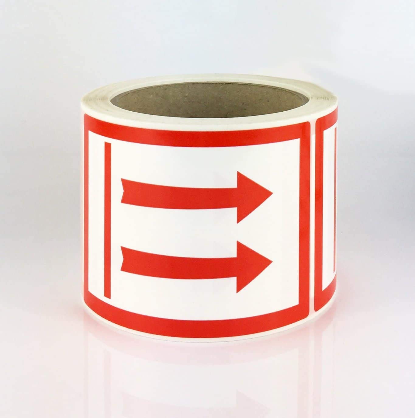 This Way Up Label 75x100mm Orientation Arrows Labels Red Rolls