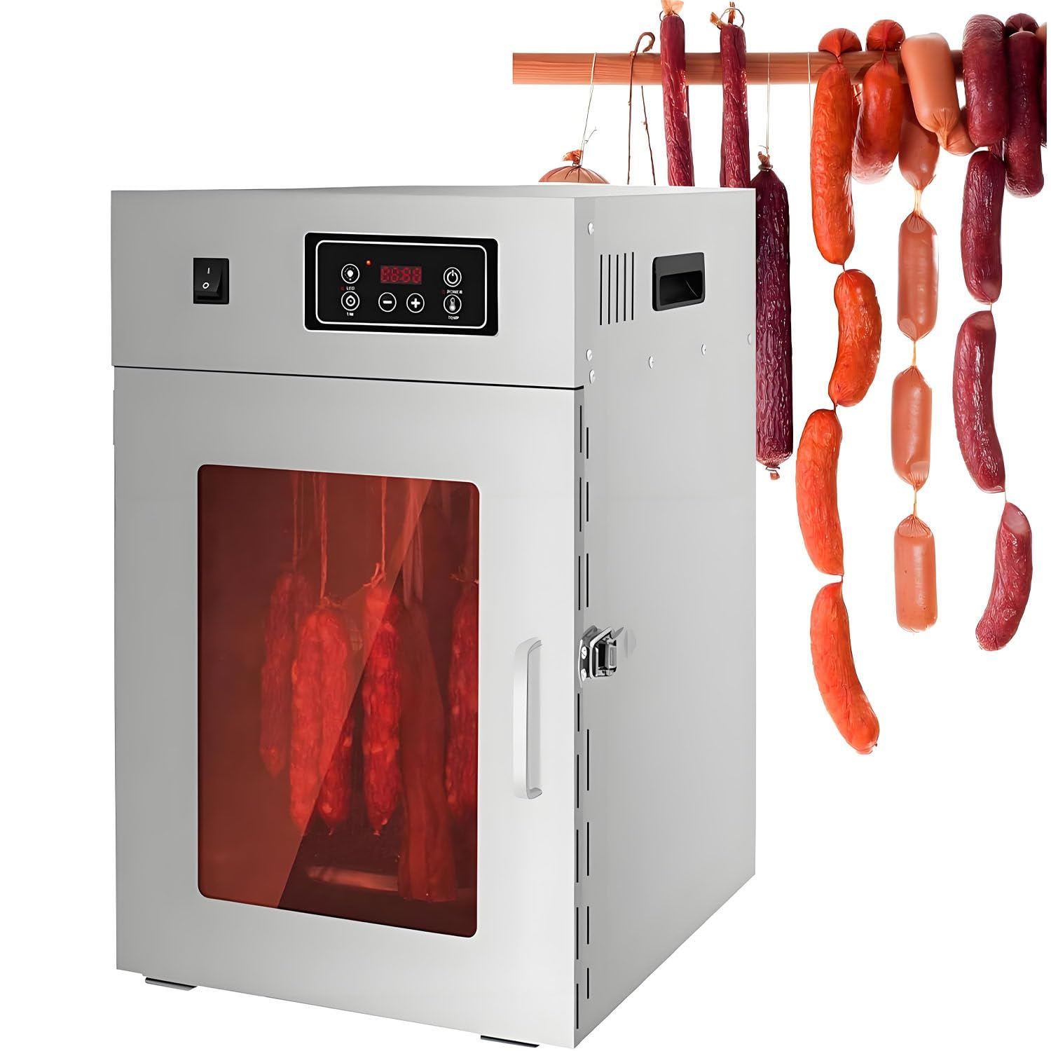 GTHTUHFD Rotary Meat Dryer, Food Dehydrator, Vertical Air Dryer With Timer, Led Display Screen, Suitable For Sausages, Bacon, And Chicken.