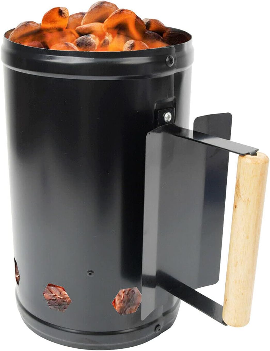 LIVIVO Banquet Charcoal Chimney Starter With Wooden Safety Handle