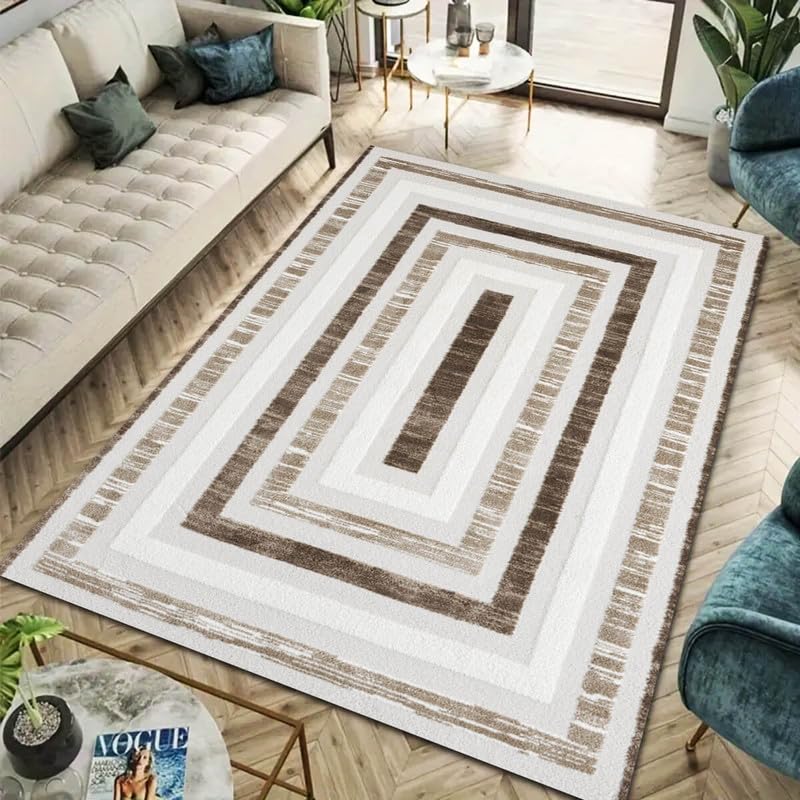 Cozy HavenModern Oblong Rugs - Large Fluffy Area Rug Carpet Non-Slip Soft Modern Indoor Shaggy Floor Rug for Living Room, Bedroom, Hallway, Lounge (Des 1, 160x230 cm)