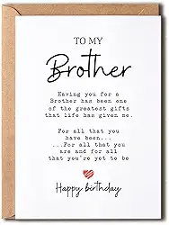 Presentes de aniversário de saudação para homens irmão, cartões de aniversário presentes masculinos cartões de feliz aniversário cartão engraçado para homens meninos presente de aniversário cartão de