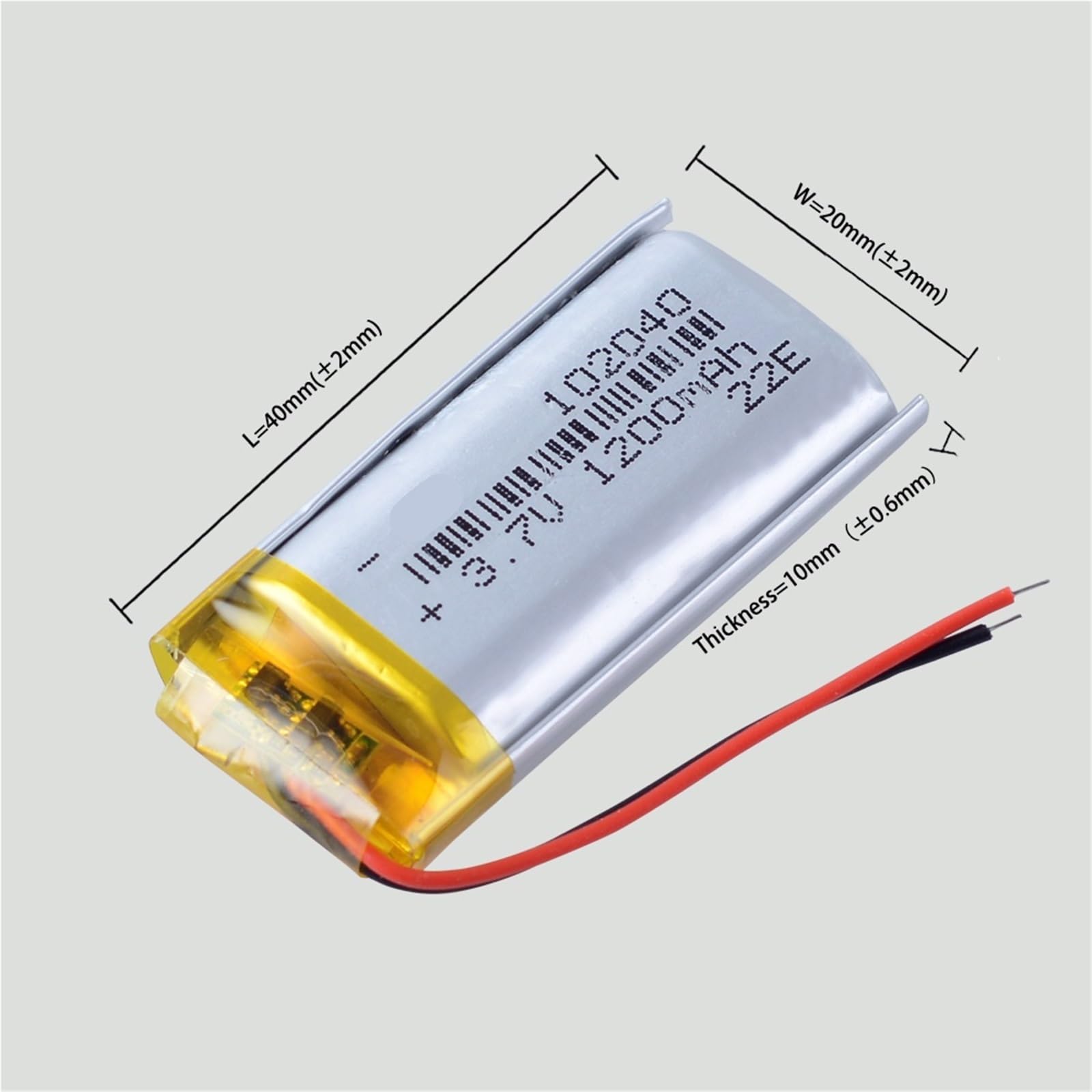 102040 3,7 V 1200 mAh (1 pièce)(5pcs)