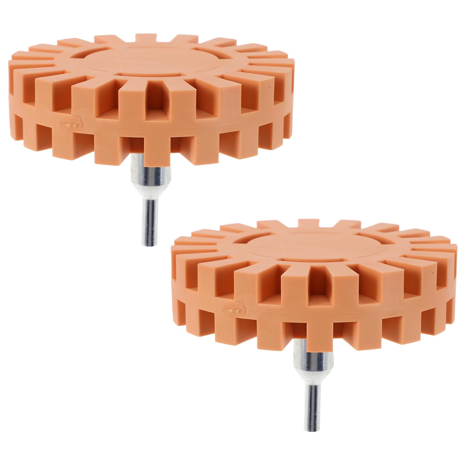 MAGICLULU Roue en Caoutchouc Dentelée en Alliage 100mm pour Retirer Adhésif Autocollants Accessoire Perceuse Polyvalent Lot de 2 Pièces pour Nettoyage Précis Voiture et Moto