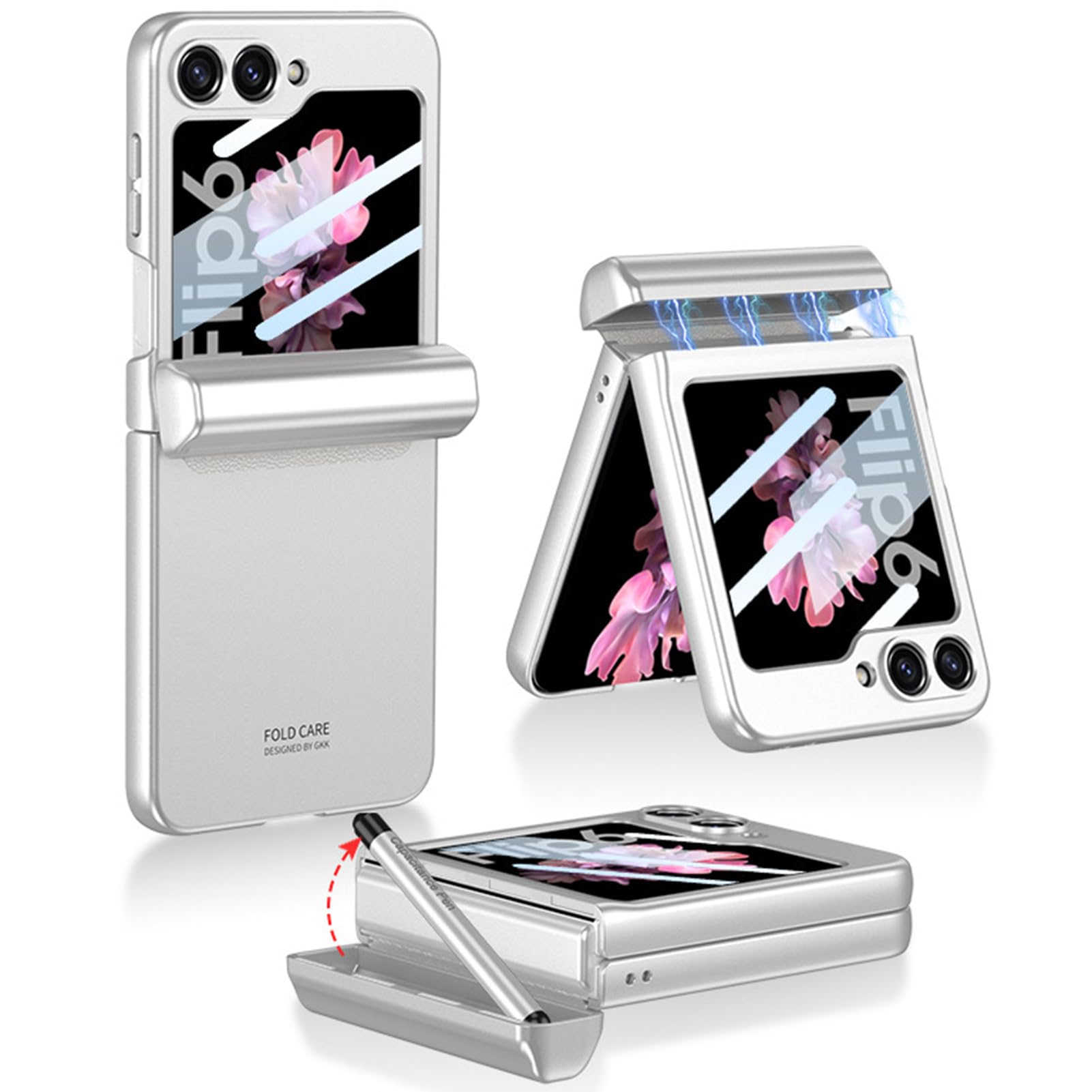 NINKI for Galaxy Z Flip 6 and Flip7 FE Case with S Pen, All Inclusive Magnetic Hinge for Samsung Z Flip6 Case with Screen Protector, Full Body Slim