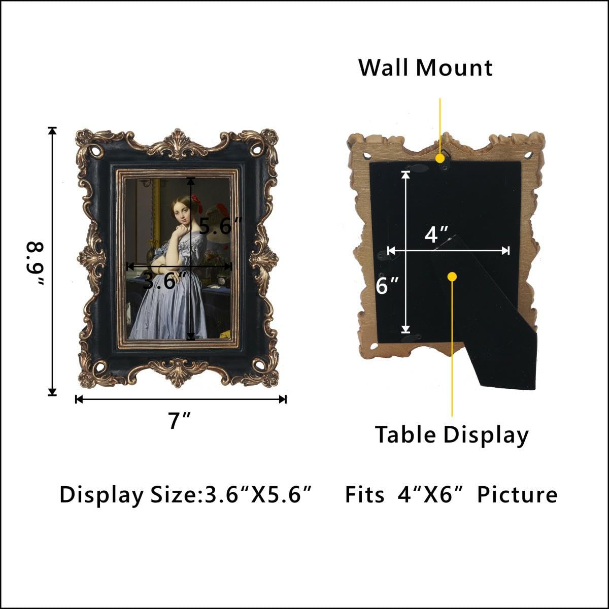 Amazon.com - FR PARAFAYER Vintage Picture Frame 4x6 Inch,Antique