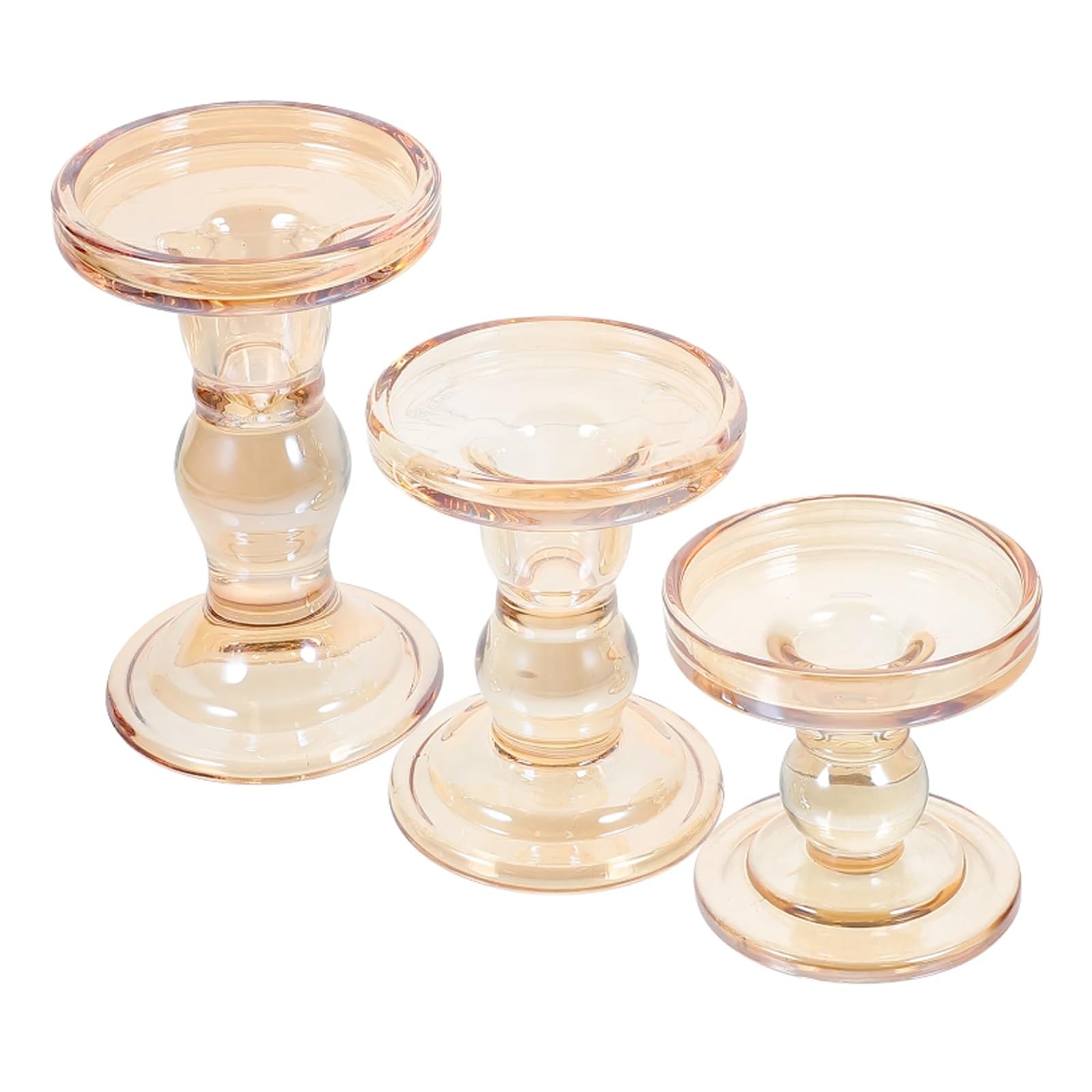 3-teiliges Säulenhalter-Set aus Glas, Hochzeits-Kerzenständer for das Wohnzimmer in 3 Größen