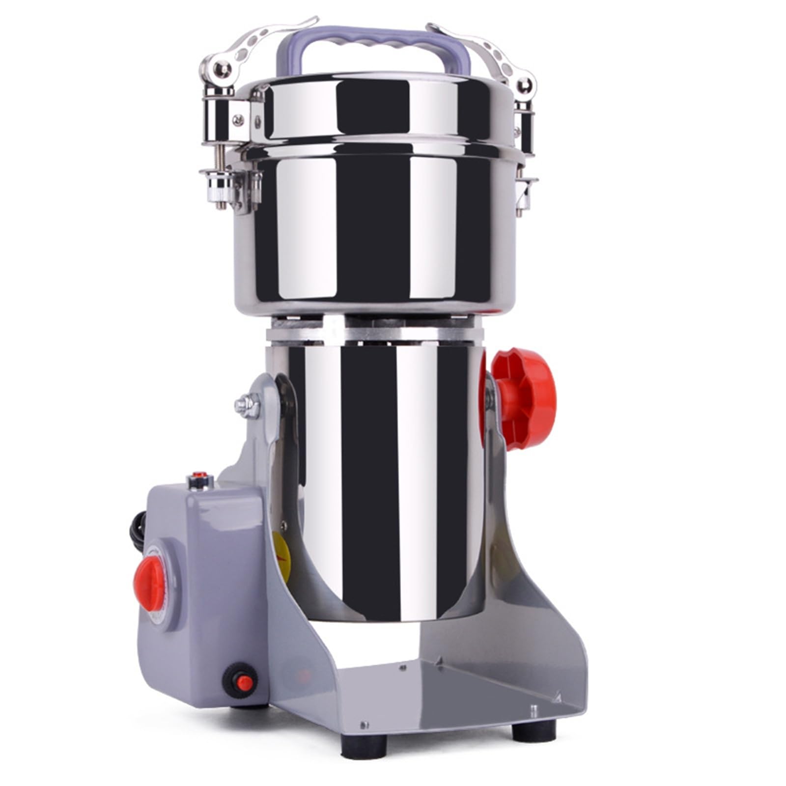 Macinino Elettrico Cereali Oscillante Acciaio Inox 6 Lame Alta Velocità Macinatore Erbe Secche Timer Protezione Sovraccarico 0-3Min 28000GiriMin 1800W Uso Domestico Cereali Semi Noci Spezie Pepe