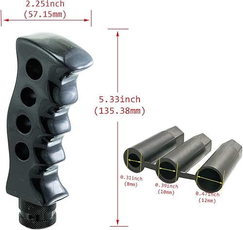 Miniatura 2 de Abfer Pomo de palanca de cambios, pomos de palanca de cambios únicos de repuesto para palanca de cambios manual y automática (negro)