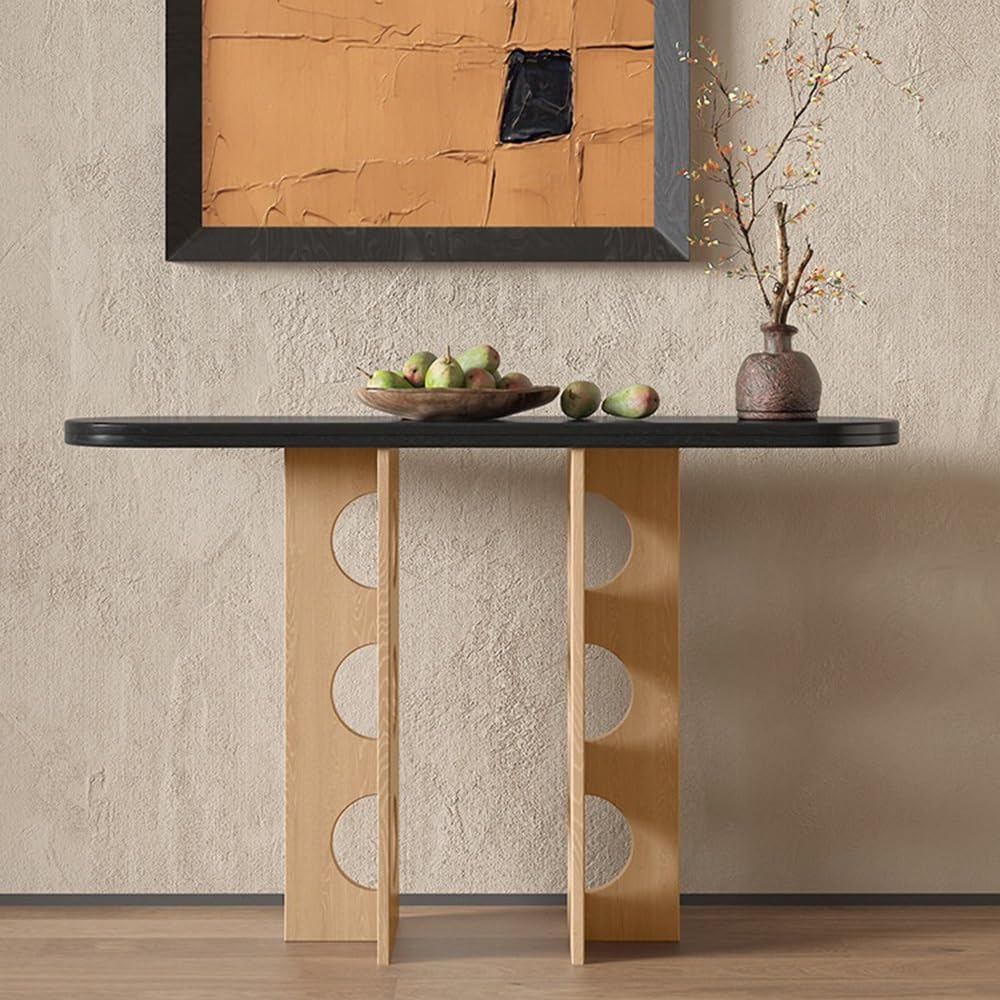 Tavola d'altare Cinese Consolle in Legno massello da Ingresso | con ripiano aperto(Natural,Piccolo)