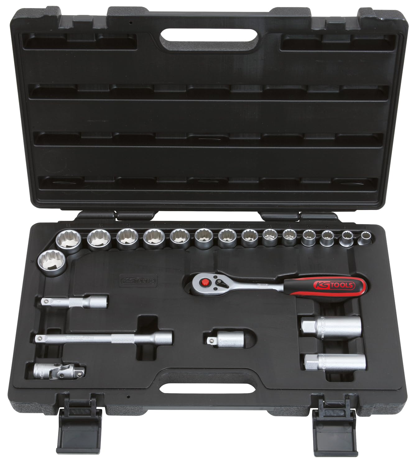 KS Tools 911.3995 3/8" Juego de llaves de vaso dodecaedras, 22 pzs