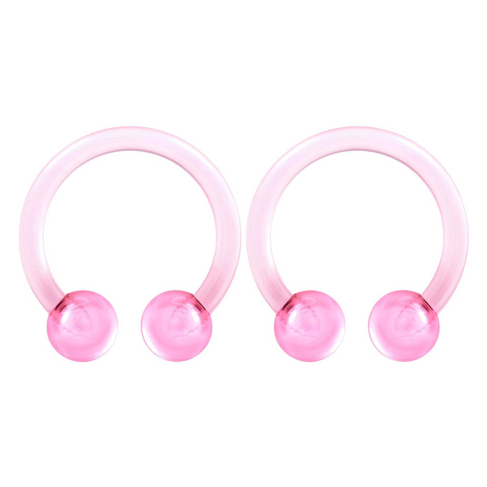 2PCS Flexible Acrylic Horseshoe Barbell 16 Gauge 5/16 8mm 3mm Ball Nose Earrings Cartilage Piercing Jewellery See More Colors