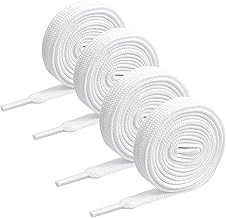 flintronic 2 Pairs Round Flat Shoelaces Round Flat Shoelaces Durable Quality Replacement Shoelaces for Shoes or Sneakers, Flat Round Shoelaces for Sports Shoes