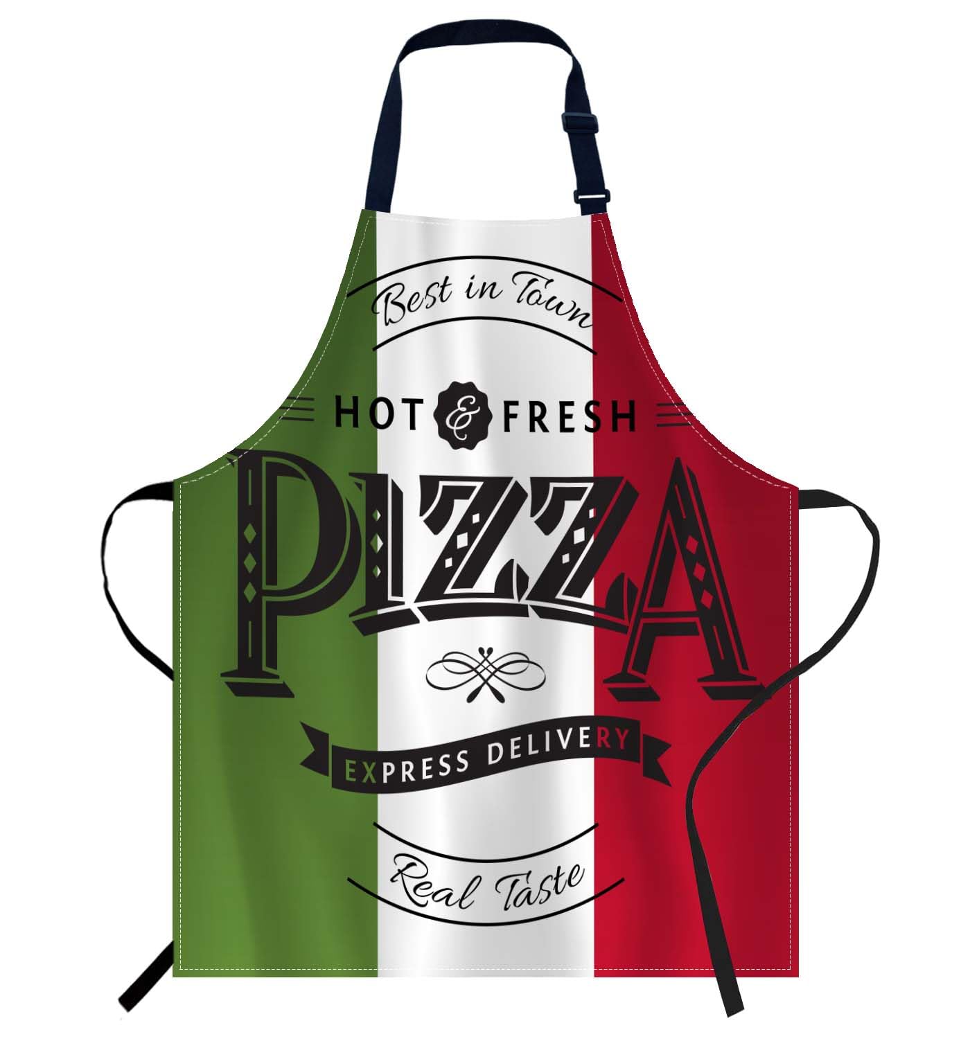 Smooffly Grembiule Con Stampa Pizza - Oxford Impermeabile, Regolabile Per Uomo E Donna - 2