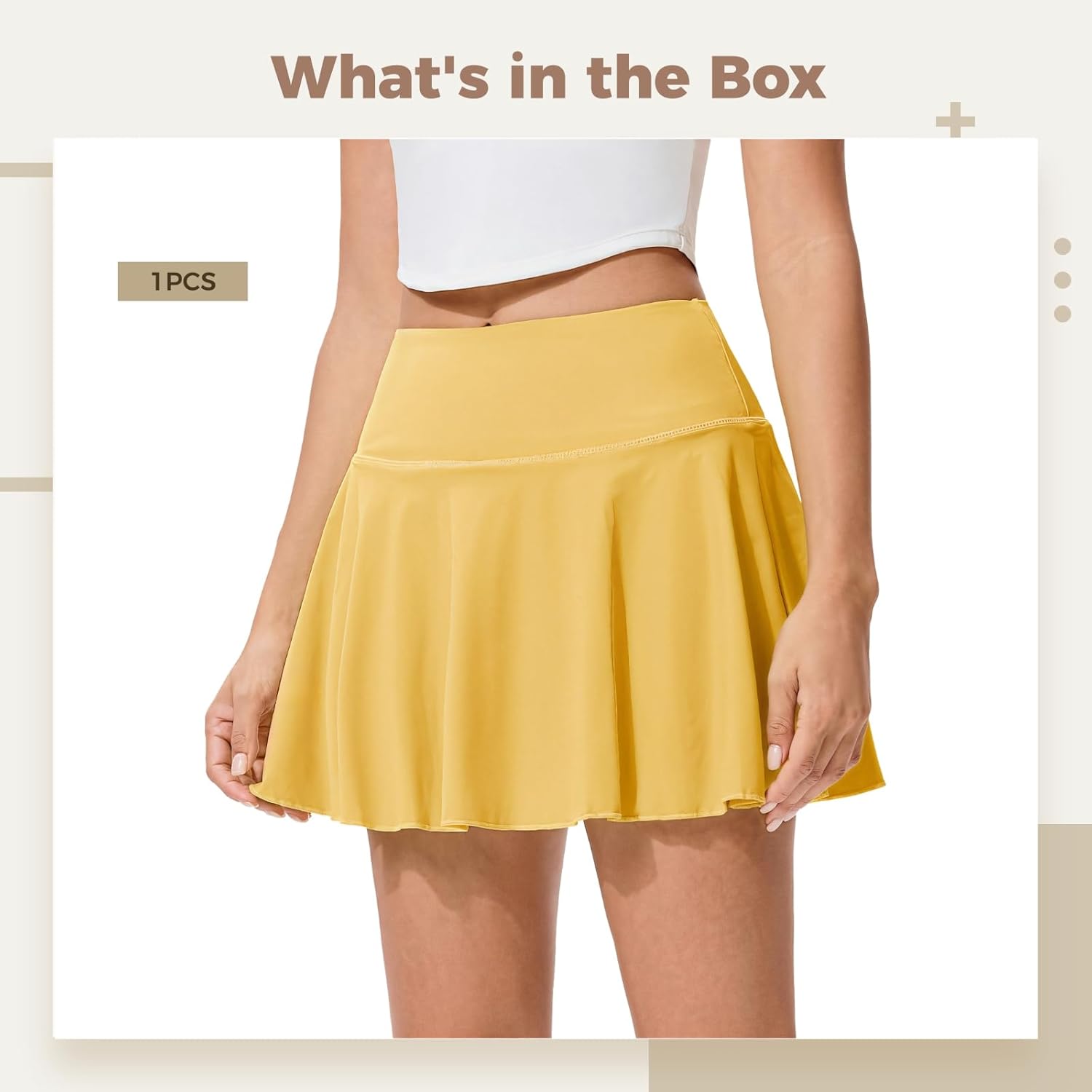 Skorts Athletic with Pockets, Black High Waist Skirt with Shorts, for Women, Spandex-Nylon Fabric Breathable, Flexibility Great, Sizes S-XXXL