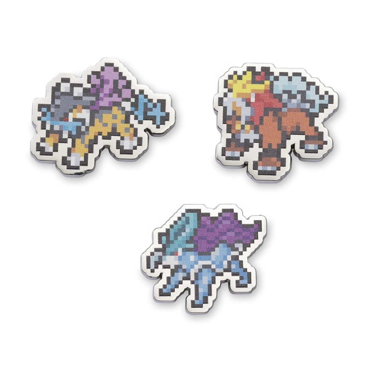 PokemonCenter: Raikou, Entei & Suicune Pixel Pins (3-Pack)