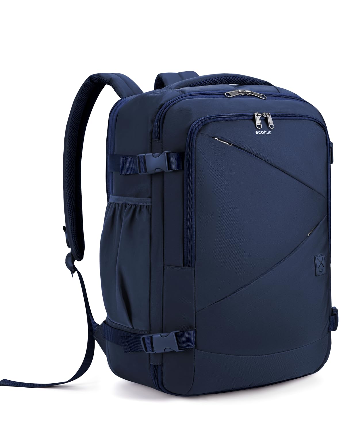 ECOHUB Carry On Travel Backpack, Expandable Airlines Personal Item Bag 18x14x8, Water Resistant 17 inch Laptop Backpack Flight Approved, 12 Pockets