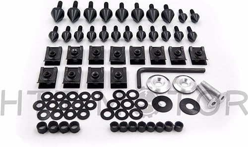 Miniatura 4 de HTTMT MT215-015 - Kit de pernos de carenado de espiga negra compatible con Kawasaki Ninja Zx6 Zx6R Zx9R 1998-2002