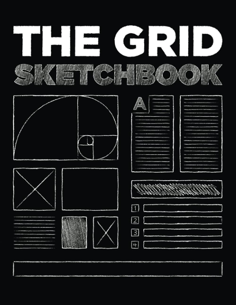 The Grid Sketchbook: Black Paper Dot Grid Design, Typography, Layout, Sketching, Writing, Organization, and Journal