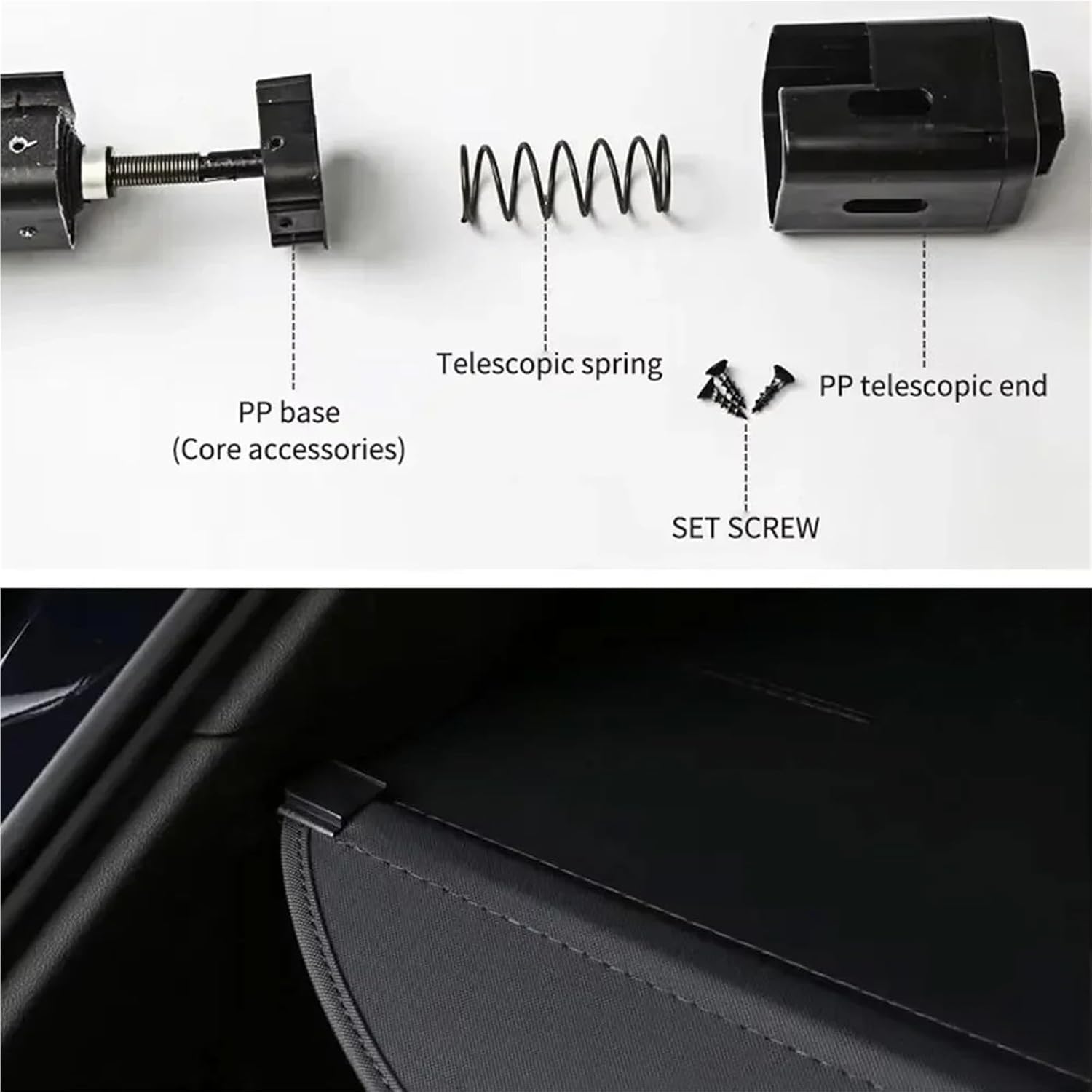 Car Trunk Covers for Volvo XC90 2003~2014 Waterproof Luggage Retractable Curtain Shelter Privacy Partition Cargo Pad Accessories(Leather)