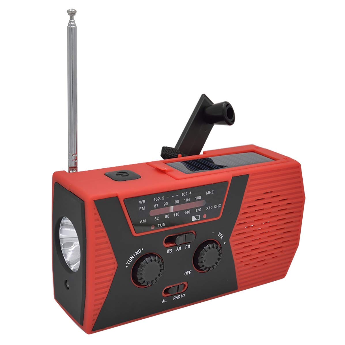 Emergency Hand Crank Self Powered AM/FM NOAA Solar Weather Radio with LED Flashlight, 2000mAh Power Bank, Essential Products in Blizzard and Other Emergencies