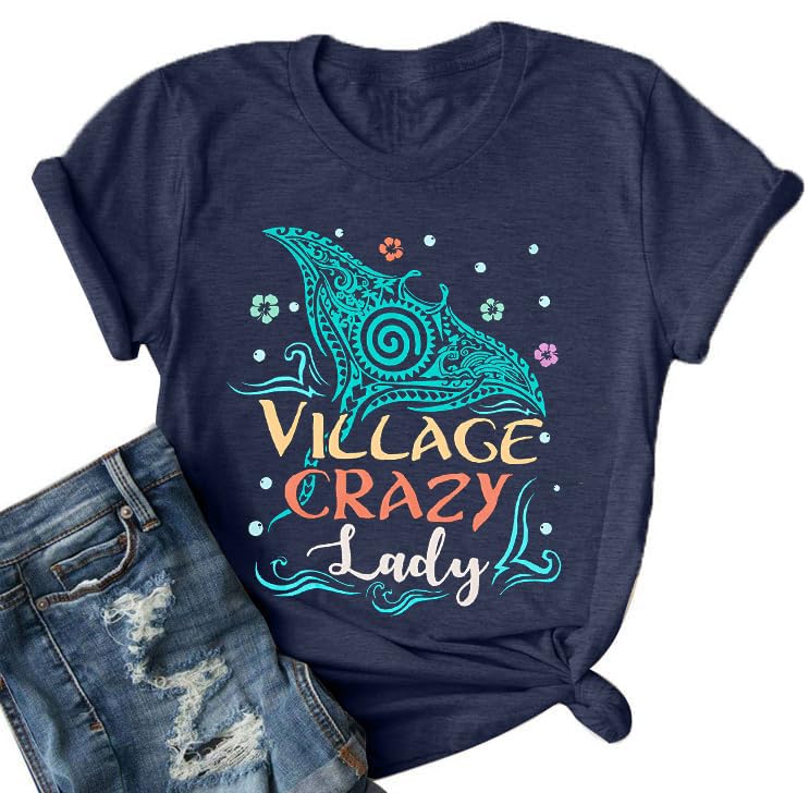 JINTING Magic Princess Tshirt Women Ocean Princess Shirts Village Crazy Shirt Summer Beach Vacation Tee