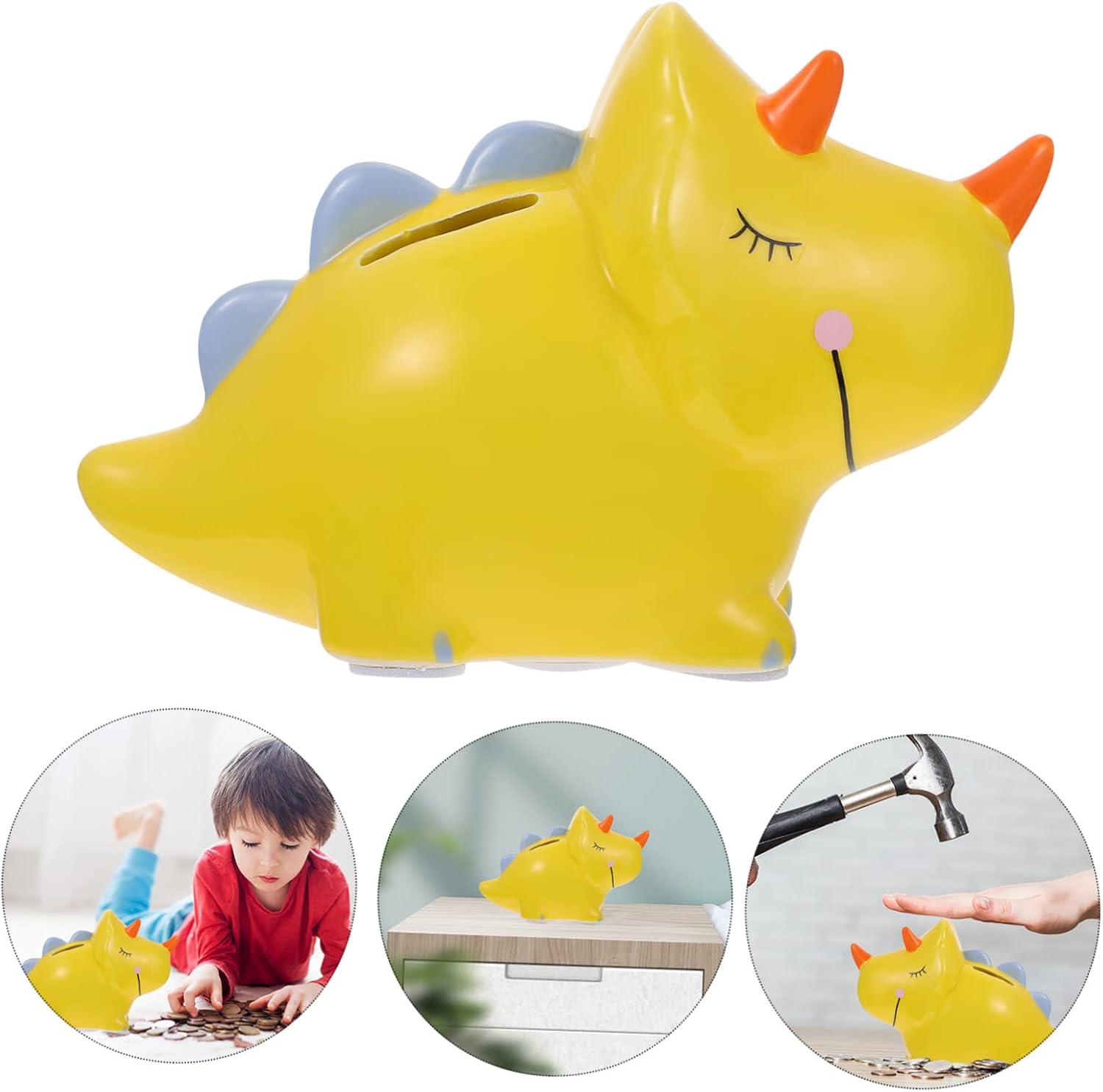 Boys and Girls Birthday Ceramic Dinosaur Coin Bank Home Display Decoration