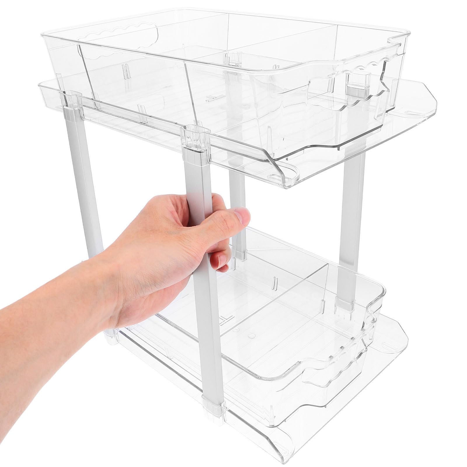minkissy Unterspülbecken aus Acryl Organizer mit 2 Ebenen für Badezimmer