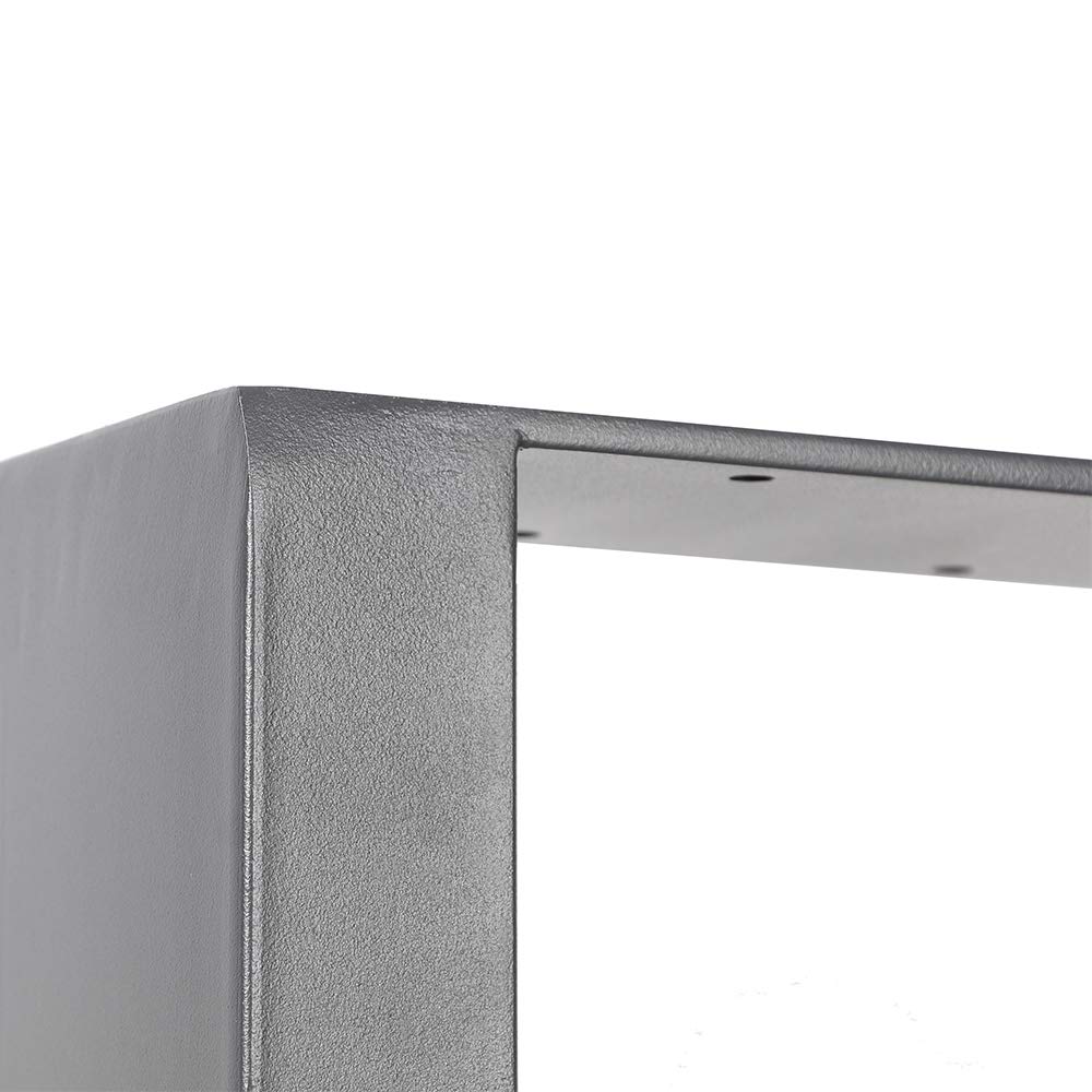 Mucola 2× Tischkufen 60x72 cm aus Stahl – Tischgestell Grau – modernes Tischuntergestell aus Vierkantprofilen inkl. Bodenschoner – stabile Tischbeine für Esstisch, Schreibtisch & Werkbank