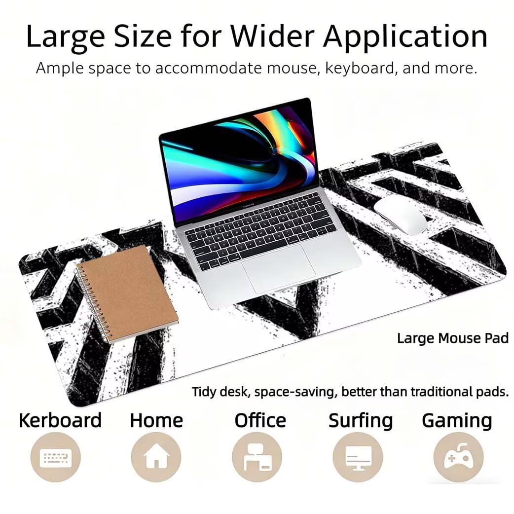Lpfieonn Katze Großes Schreibtischunterlage, XXL Schreibtischunterlagen, Schmetterling XXL Wasserdicht Gaming Mousepad mit Vernähter Rand und Rutschfeste Gummibasis, für Hause/Büro 120x60cm PF-2825