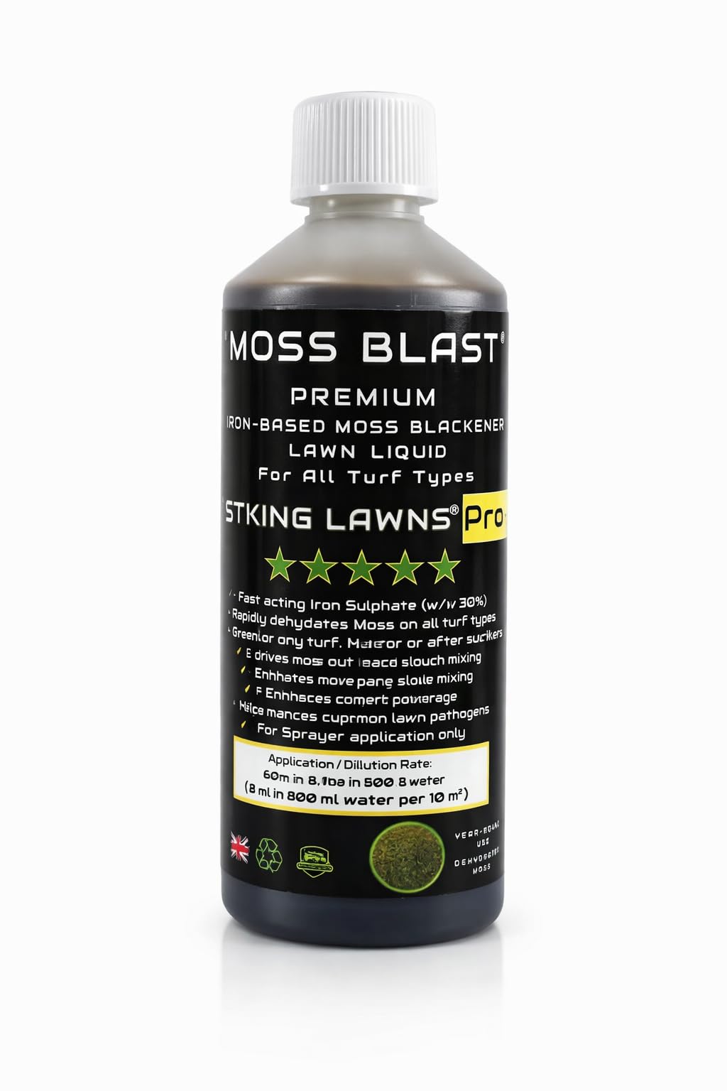 Moss Blast 250 m² solfato di ferro liquido per prato azione rapida