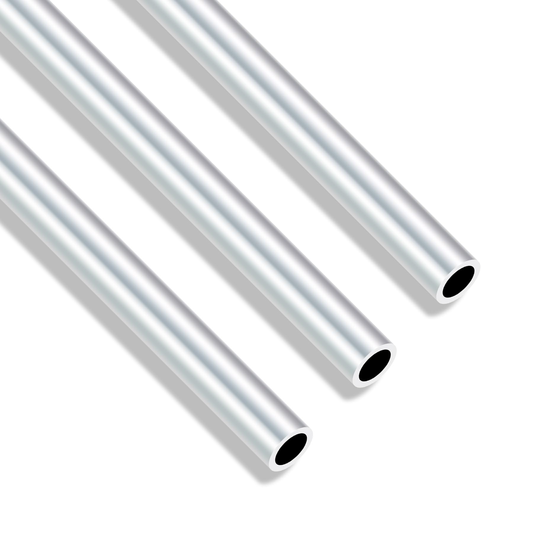iMeistek 6063 Aluminium Round Tubes, 11mm OD 8mm ID 300mm Length 1.5mm Wall Seamless Straight Aluminium Tubing Pipe(3PCS)