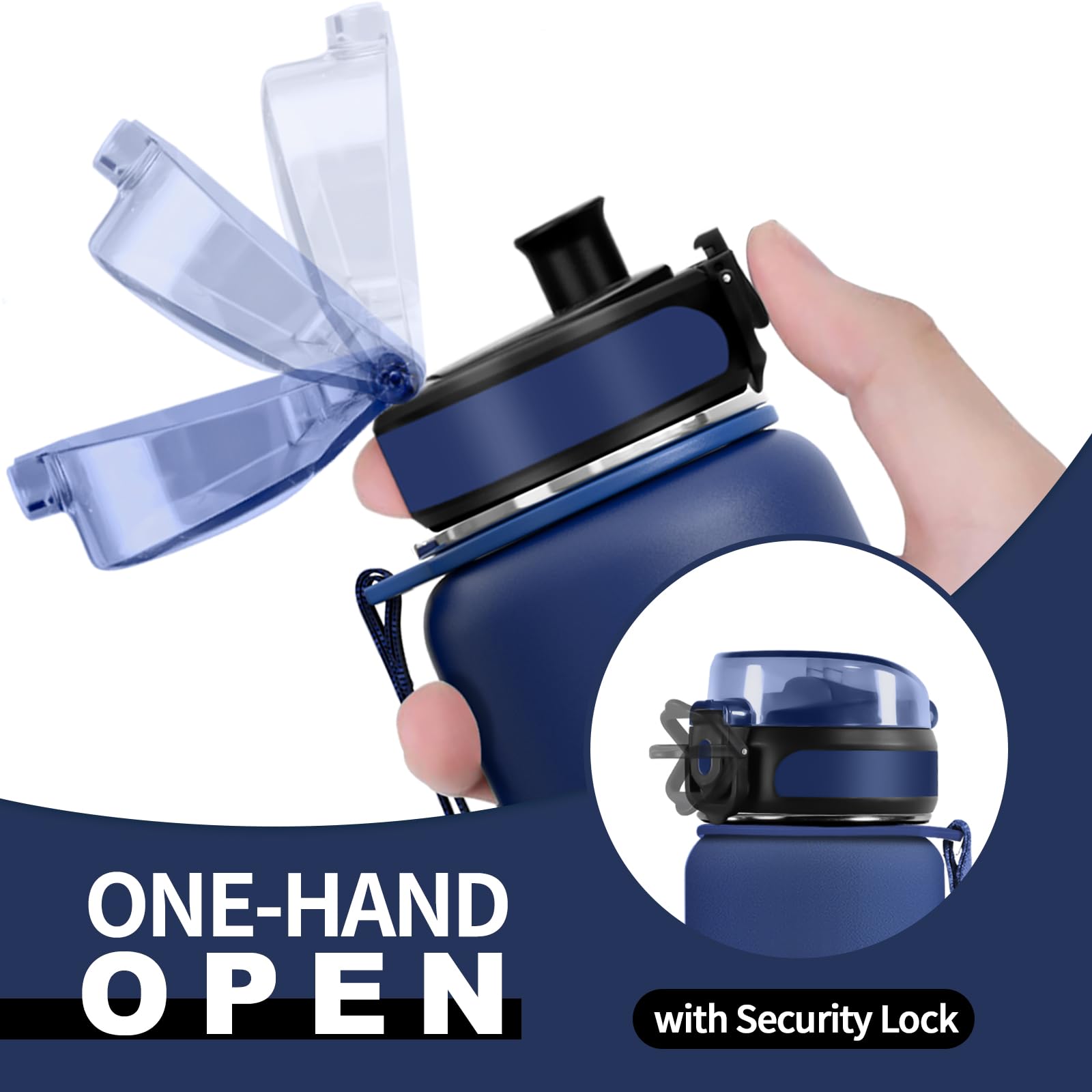 Insulated Water Bottle, 1 L, Insulated Bottle, BPA-Free Stainless Steel Water Bottle for School, Office, Outdoor, Sport - 4