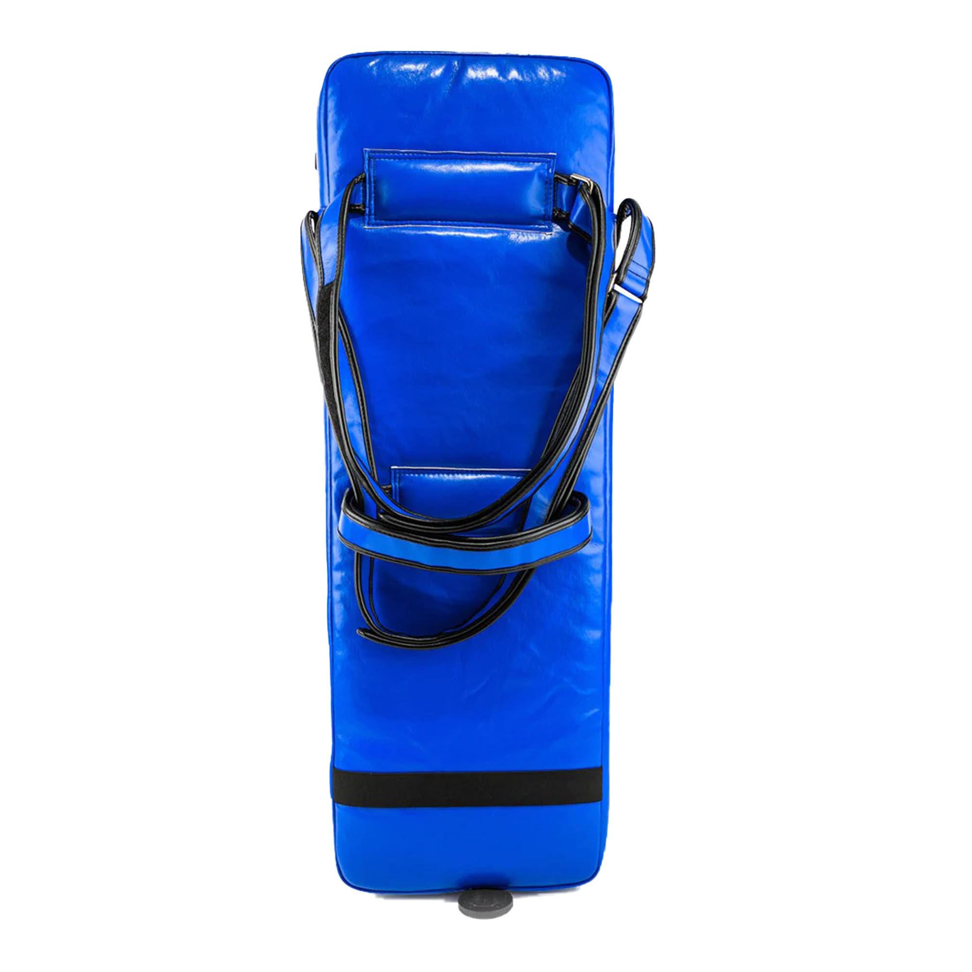 YOKKAO Premium Low Quad Kick Pads | Essential Training Gear | Unisex & Versatile for Muay Thai, MMA, Kickboxing | Comfortable Fit with Secure Strapping - Blue