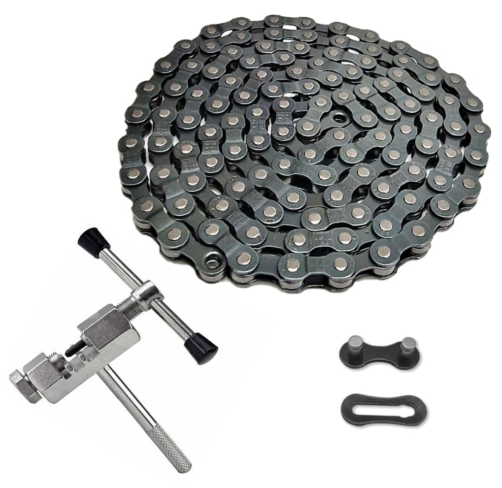 Sport Direct™ Bicycle/Bike MTB Chain 1/2 x 3/32 5-6 Speed with Chain Rivet Extractor Tool, Silver