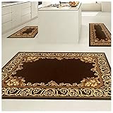 Superior Freyberg Collection 3-Piece Rug Set, Attractive Rugs with Jute Backing, Durable and Beautiful Woven Structure, Elegant Bordered Floral Area Rug Set - 2' x 3', 2' x 5', and 5' x 7' Rugs