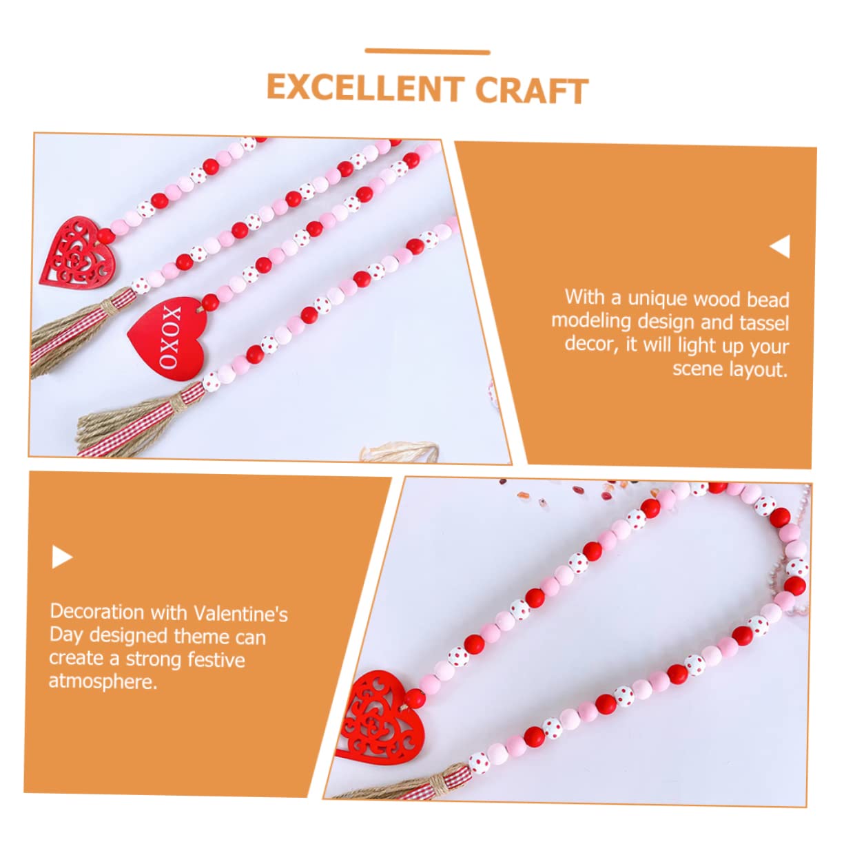 Abaodam 5pièces Guirlande avec Pompon pour Décoration Saint-Valentin Et Style pour Maison Et Événements