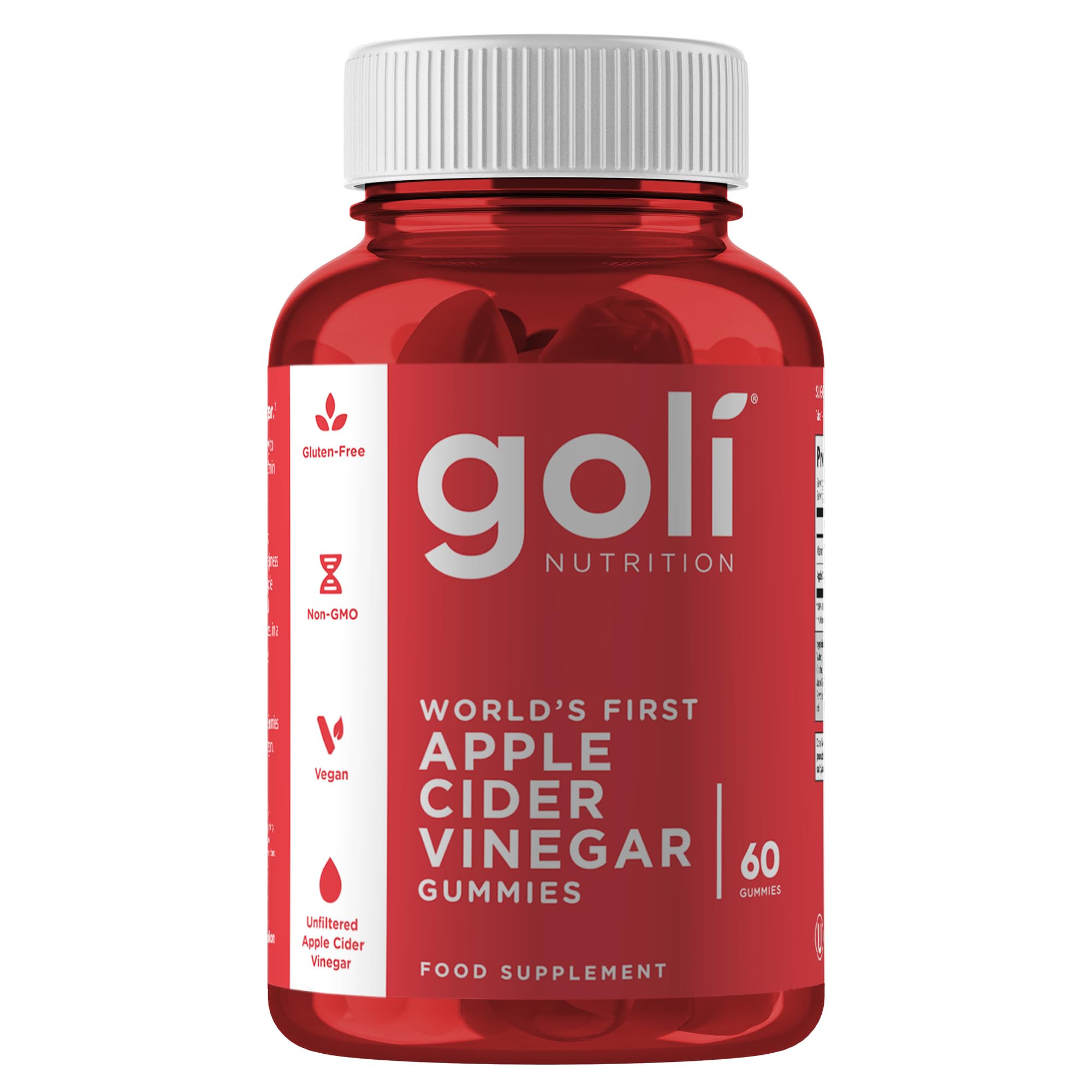 Goli Apple Cider Vinegar Gummies | Digestion, Gut Health & Appetite | Vitamin B12, Gelatin-Free, Gluten-Free, Vegan & Non-GMO | Taste The Apple, Not The Vinegar | 60 GummiesGoli Apple Cider Vinegar Gummies | Digestion, Gut…