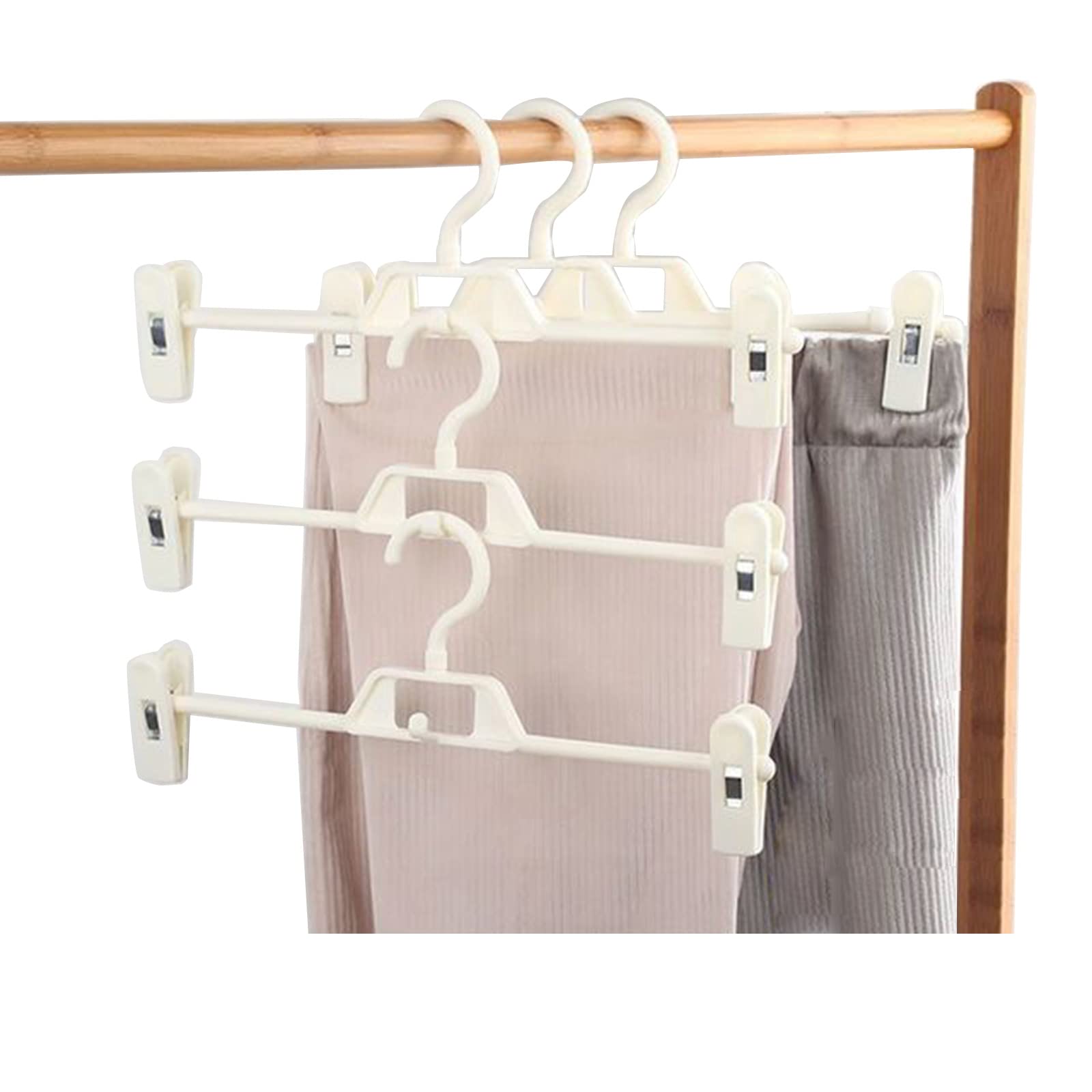 SZYDD Seamless Household Pants Hanger Pants Clip Piece Set Adjustable Plastic Hanger Suitable for Pants Skirt Clip Bra Clothespin Hanger