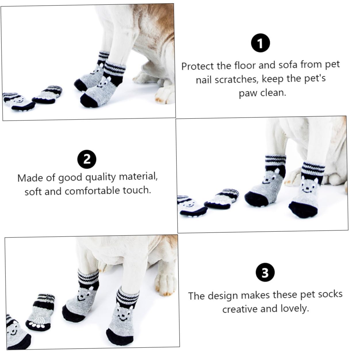 Kisangel 9paare rutschfeste Hundesocken Für Kleine Hunde Gemütliche Baumwollsocken Für Indoor-pfotenpflege Anti-rutsch Design Süße Motive Für Glattböden