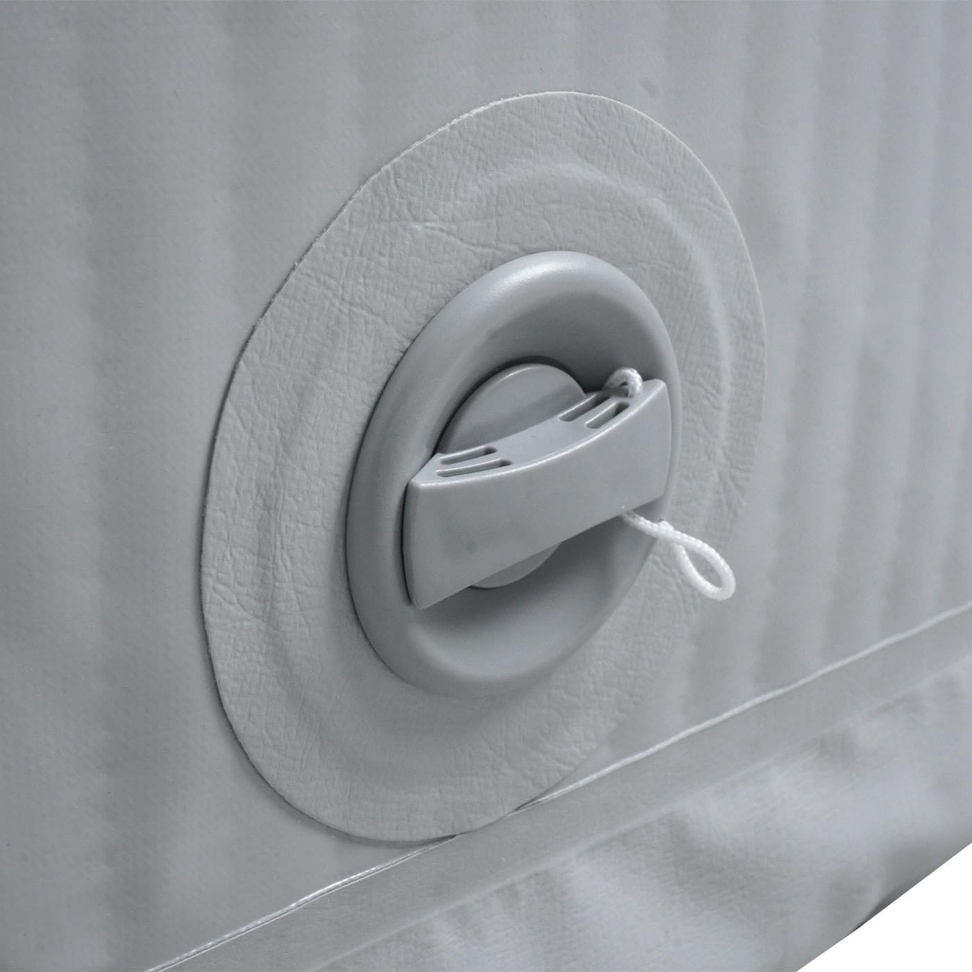 Mendler Whirlpool HWC-N97, 4 Personen, In-/Outdoor heizbar aufblasbar Pumpe PVC laminiert, rund Ø 180cm - grau-weiß