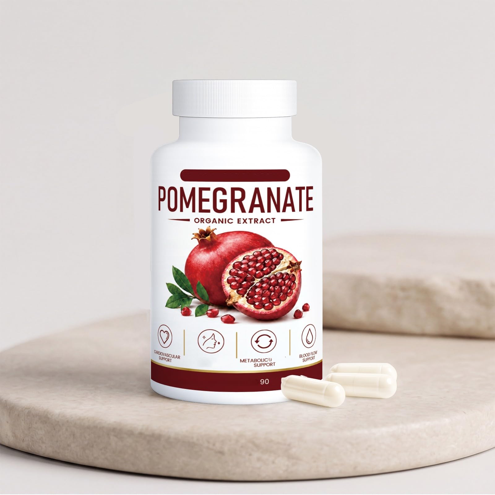 Estratto di melograno biologico - Supporto immunitario 90 conteggi | Estratto del frutto di melograno -Supporto digestivo e circolatorio- Non OGM, senza glutine-Adatto per uomini e donne