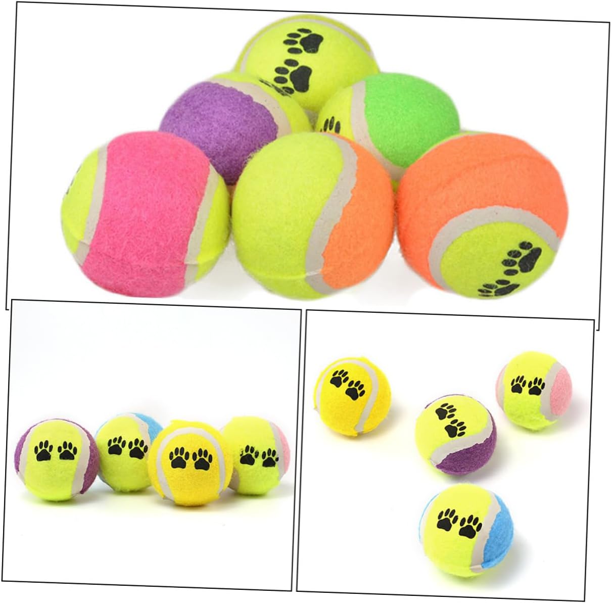 16pcs Dog Tennis Plush Balls Chew for Small Puppies Outdoor Fetch Training Sturdy 7cm Diameter Random Color Pet Enrichment Play Balls
