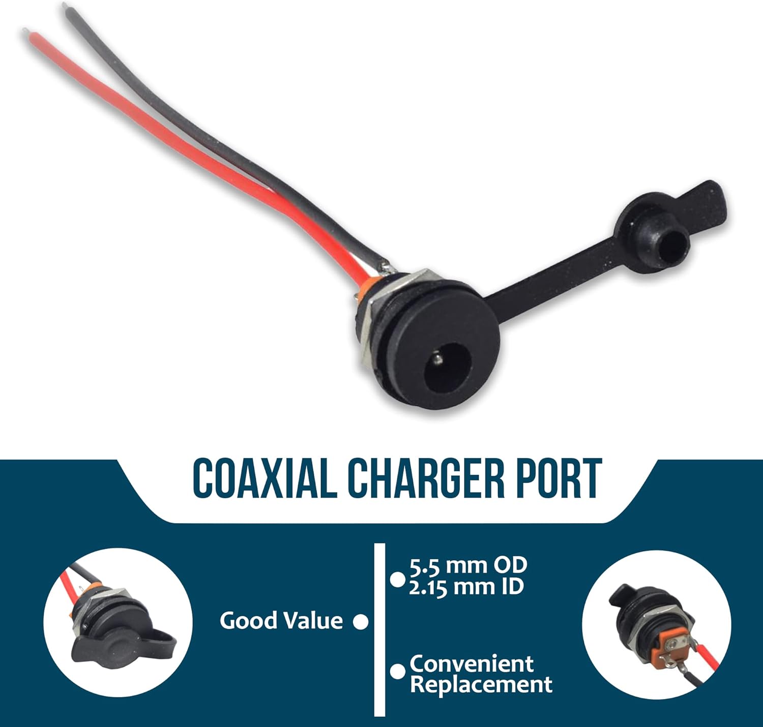 2 -wires coaxial charging door - for razor MX125 Dirt Rocket, Jetson®, Dynacraft, Hover -1, Swagtron, Electric Electric Electric Hoverboard 6/12 Volt replacement of the battery charger. 3 61HIApHJaeL. AC SL1500