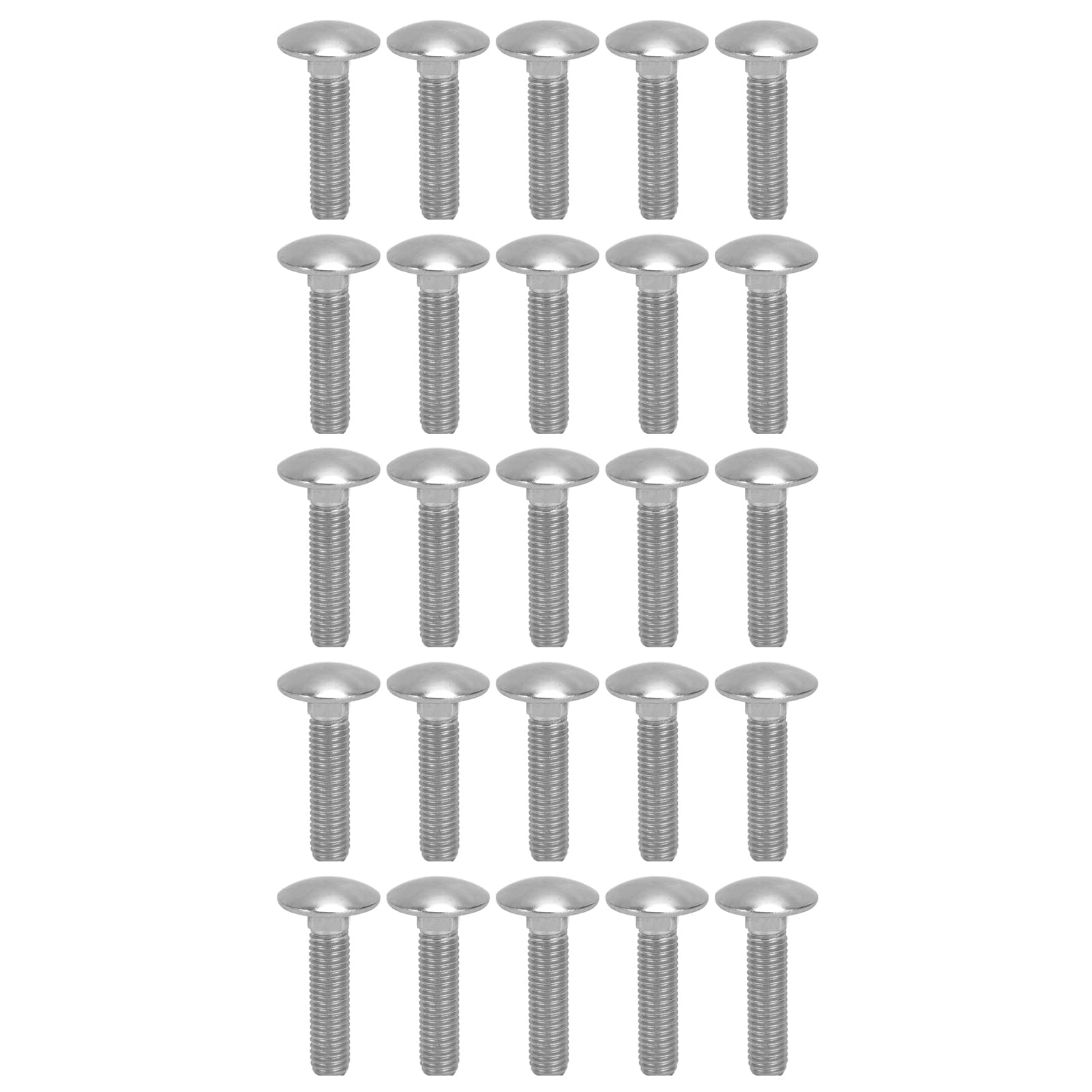 30Pcs M8x1.25 A2 Stainless Steel Carriage Bolts, DIN603 Standard, Multiple Length Options, for Fastening and Connecting Applications (M8*35)