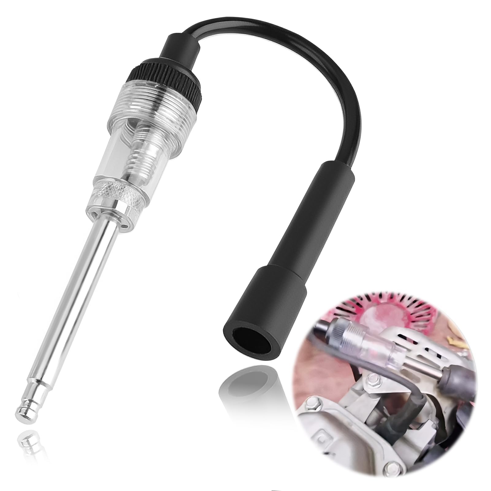 Tester per Candele Regolabile per Auto e Moto, Rilevatore di Scintille e Tester per Bobine di Accensione, Controllore di Sistema, per Motori, Tosaerba, Generatori