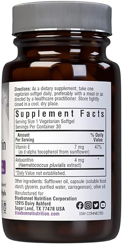 Miniatura 2 de Bluebonnet Nutrition Beautiful Ally Astaxanthin 4mg - For Skin Health, Skin Hydration, and Immune Health - High Absorption - Soy Free, Gluten Free,