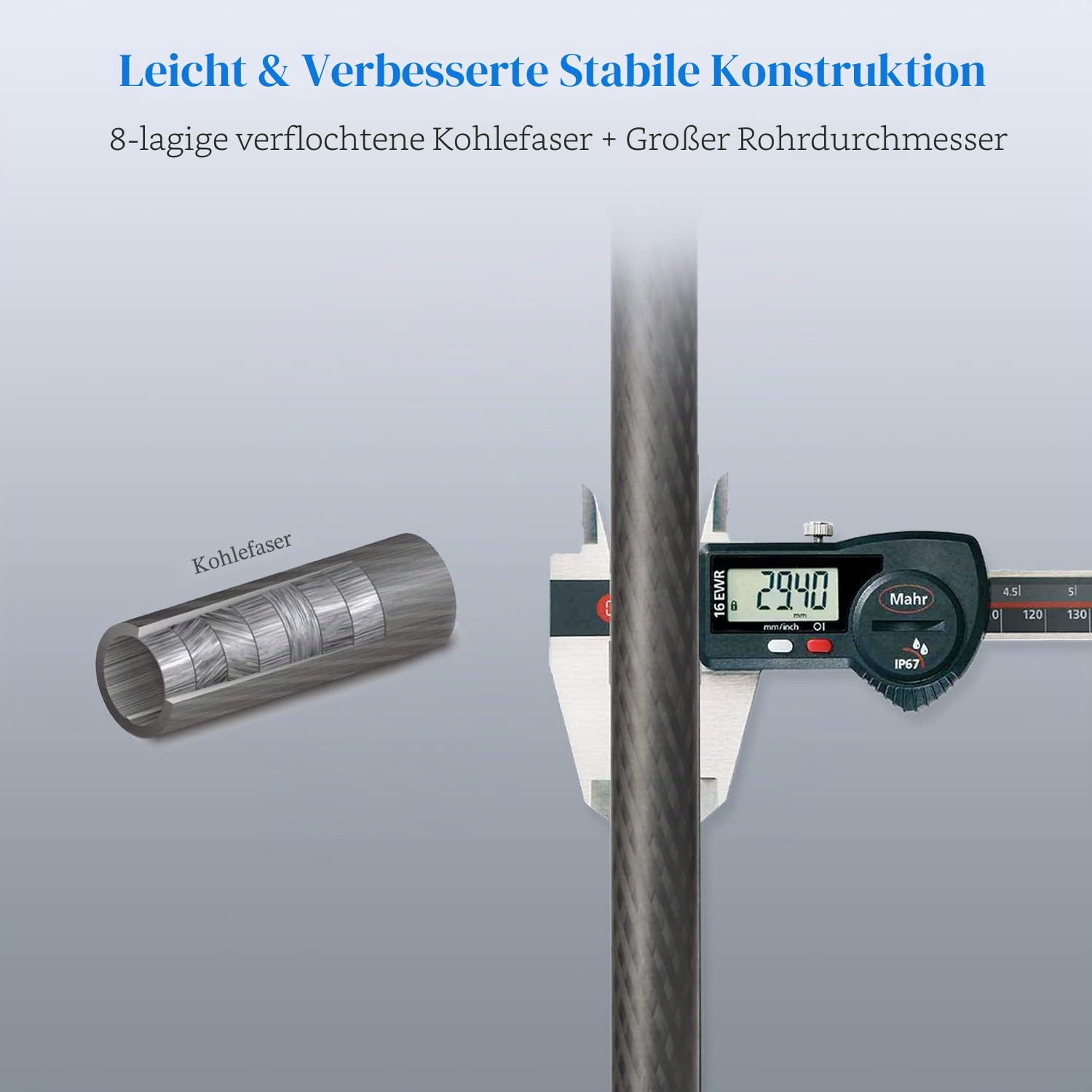 SIRUI Wasserdichtes Carbonfaser-Stativ, 175CM Professionelles Schwerlast-Kamerastativ mit dreieckiger Mittelsäule, großes Rohr für DSLR, Camcorder, Belastung 15kg (ST-224)