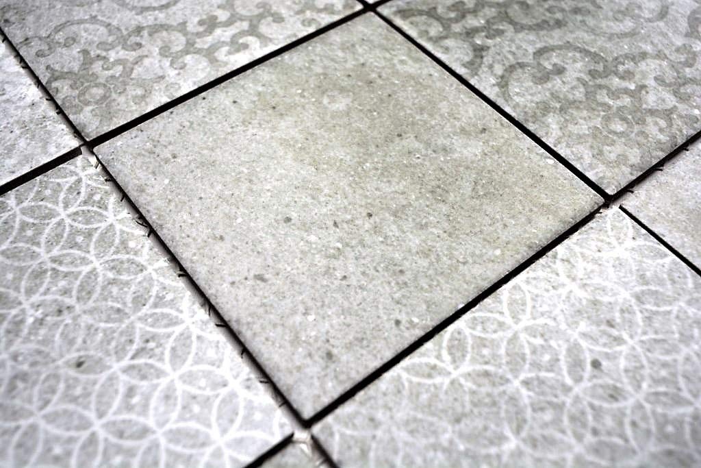 Carrelage en mosaïque en céramique rétro pour WC et salle de bain Gris