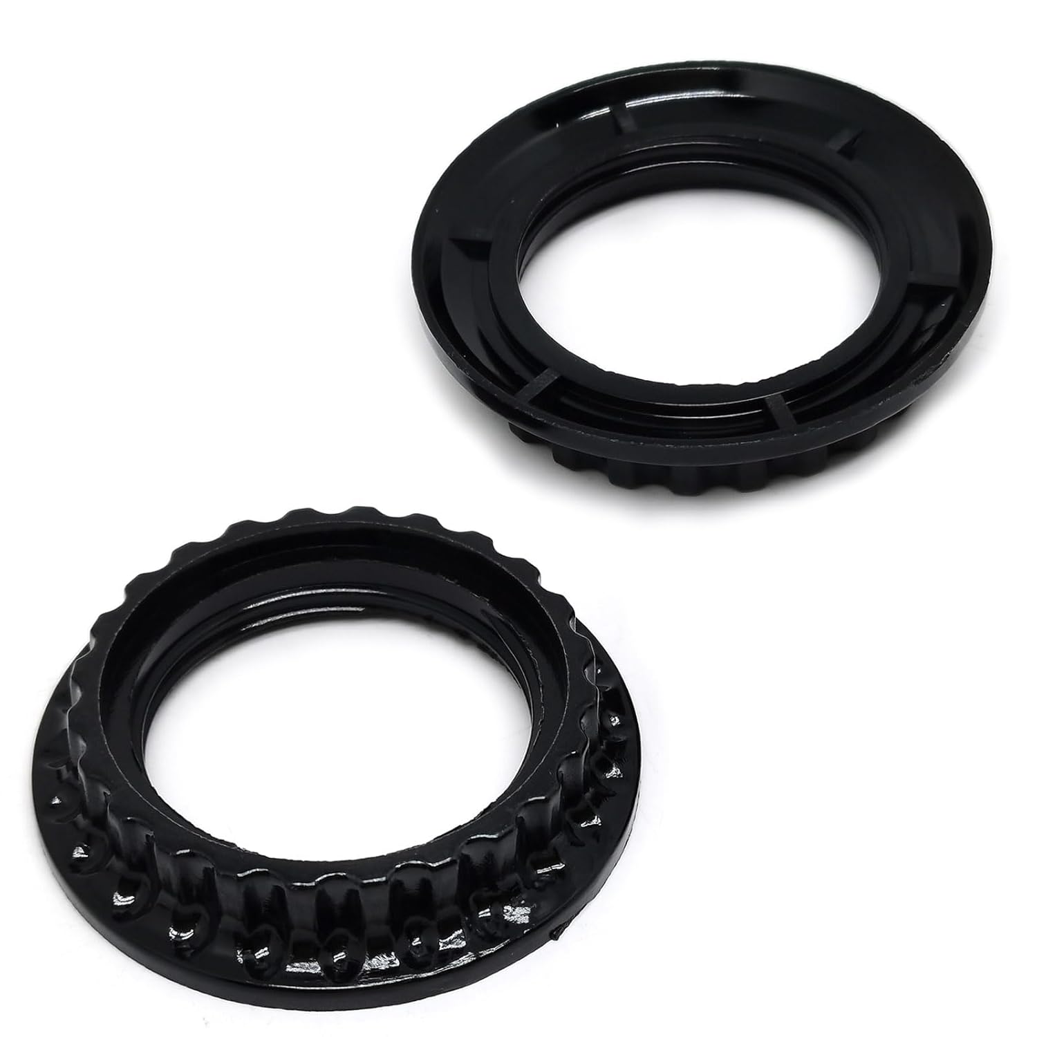 6pcs OD 54mm ID 36mm Thickness 11mm Phenolic Light Socket Shade Ring,E26 Plastic Thread Lamp Collar Ring,Lighting Fittings(Black)